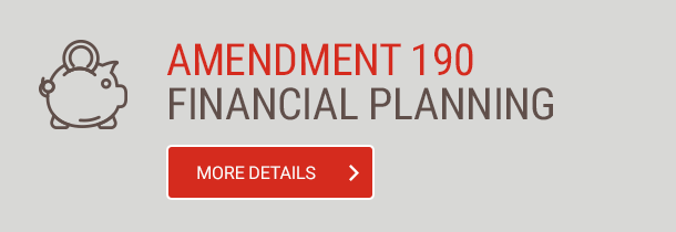 Amendment 190 financial planning
